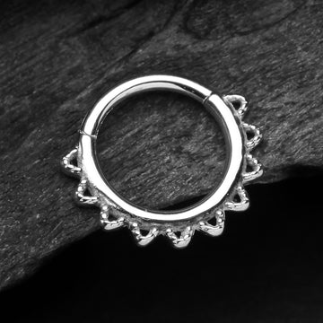 Detail View 1 of Tribal El Sol Clicker Hoop Ring